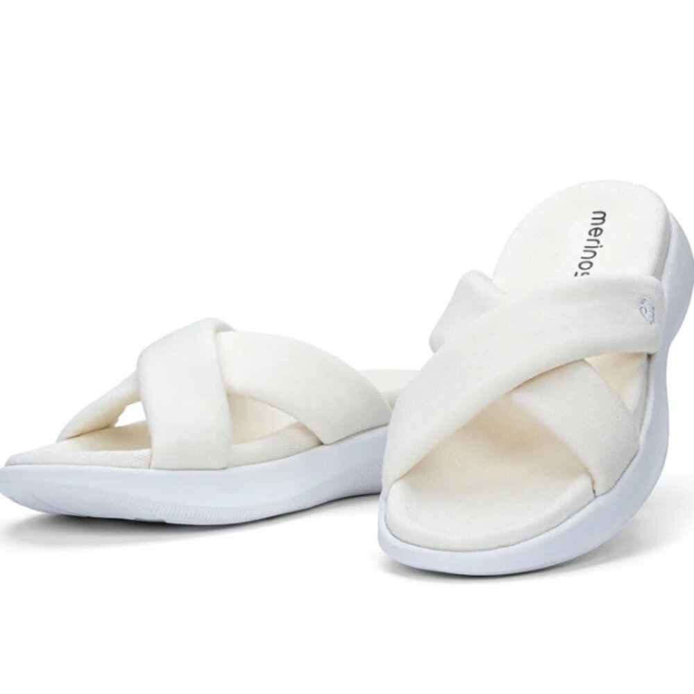 MERINOS WOMAN'S SANDAL NATURAL WHITE SIZE 10-- NWOT